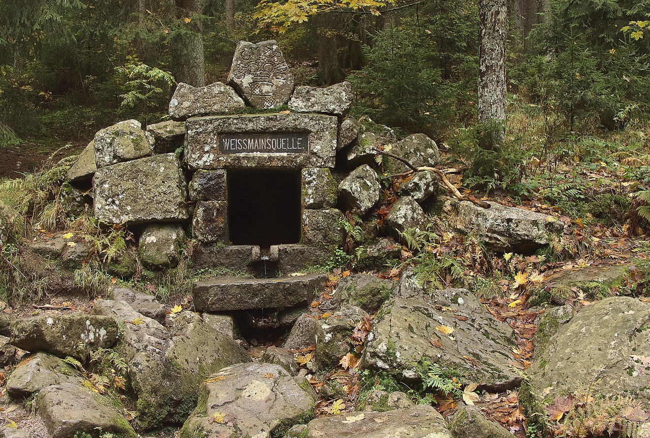 stats-img source, weissmainquelle, stream, water, rock, mountain, forest, nature, fichtelgebirge, ox head, upper franconia